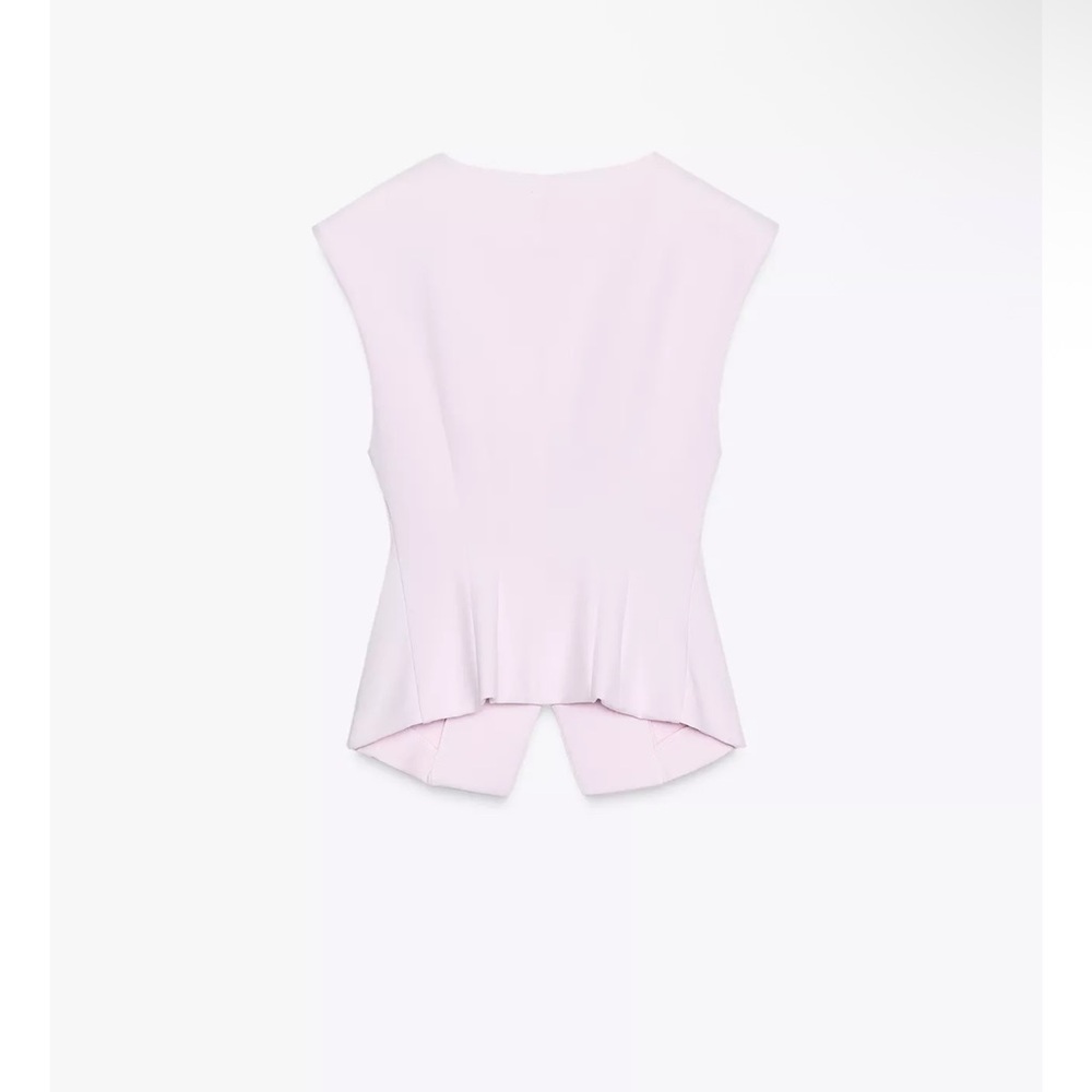 Zara Light Pink Sleeveless Blouse - Picture 3 of 4